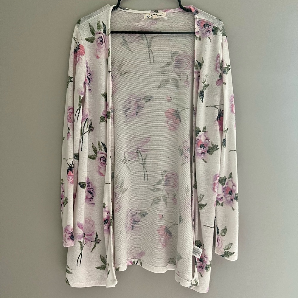 Wallflower Floral Cardigan in Pink and Green